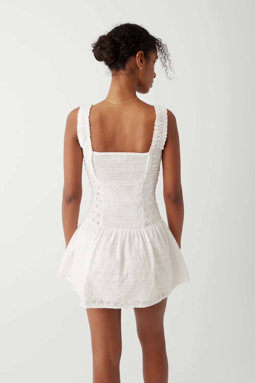 Christa Eyelet Mini Dress Angels Wing