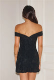 Subtle Music Off Shoulder Mini Dress Black