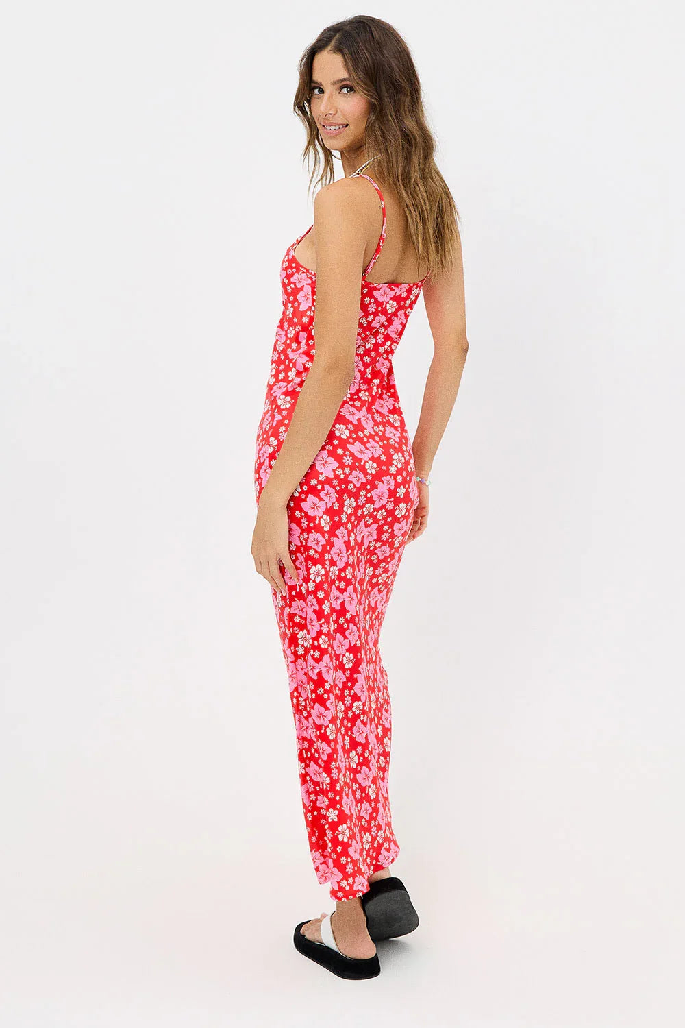Isabel Satin Floral Dress Coconut Girl