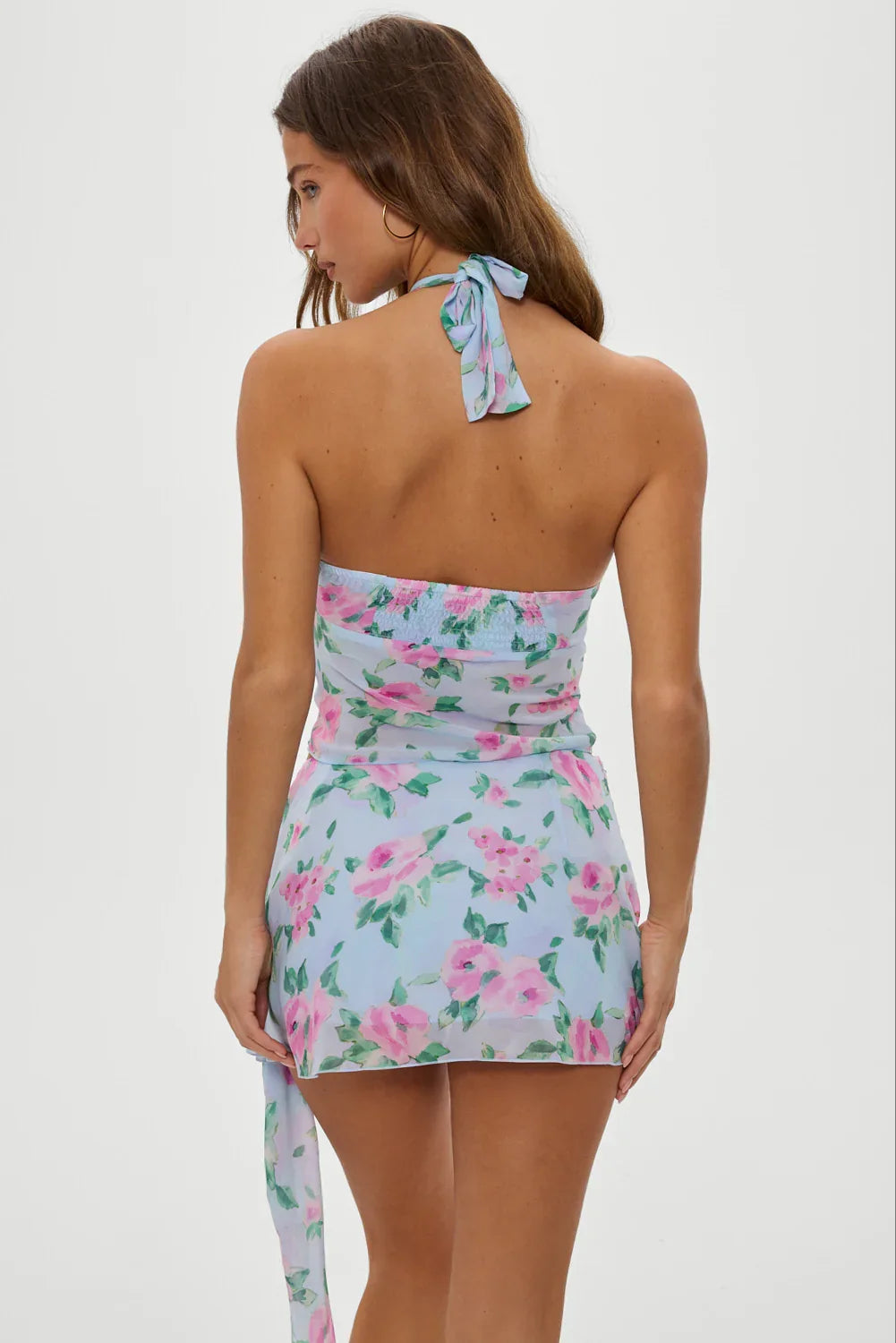 Maribel Floral Halter Top Watercolor
