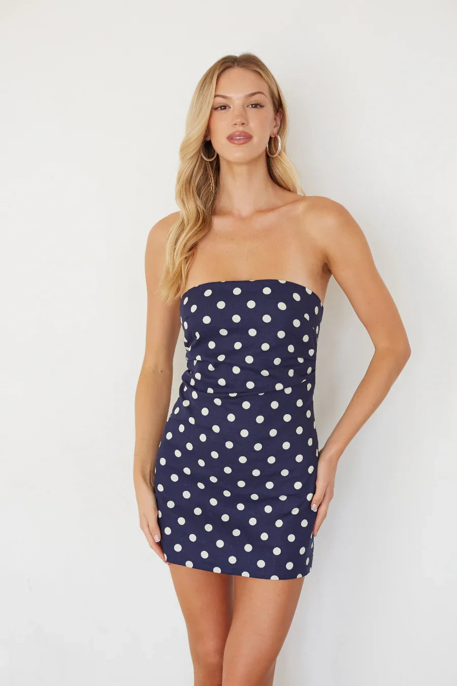 Marcie Polka Dot Linen Mini Dress
