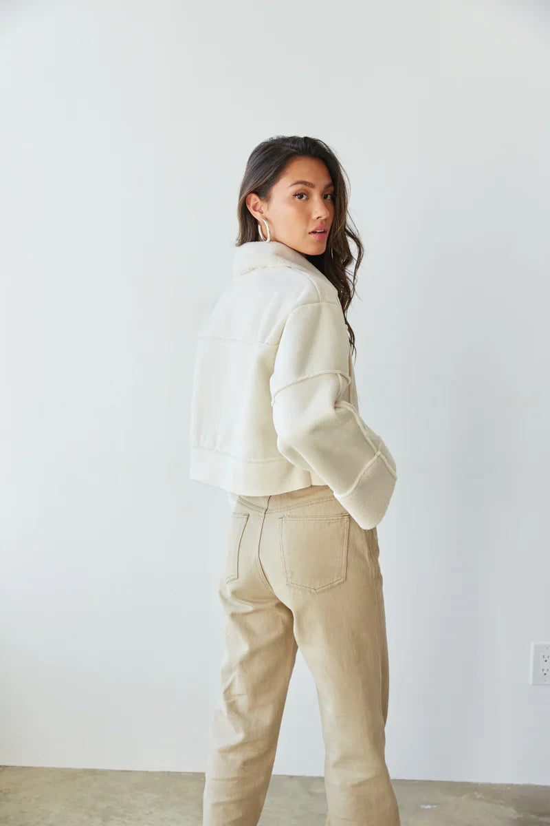 Lyndsey Sherpa Cropped Jacket