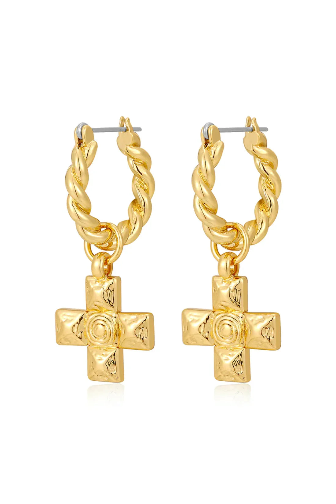 LUV AJ Molten Cross Twisted Hoops