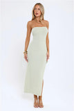 Tidal Glow Strapless Maxi Dress Green