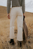 Amber Wide Leg Jeans in Cream