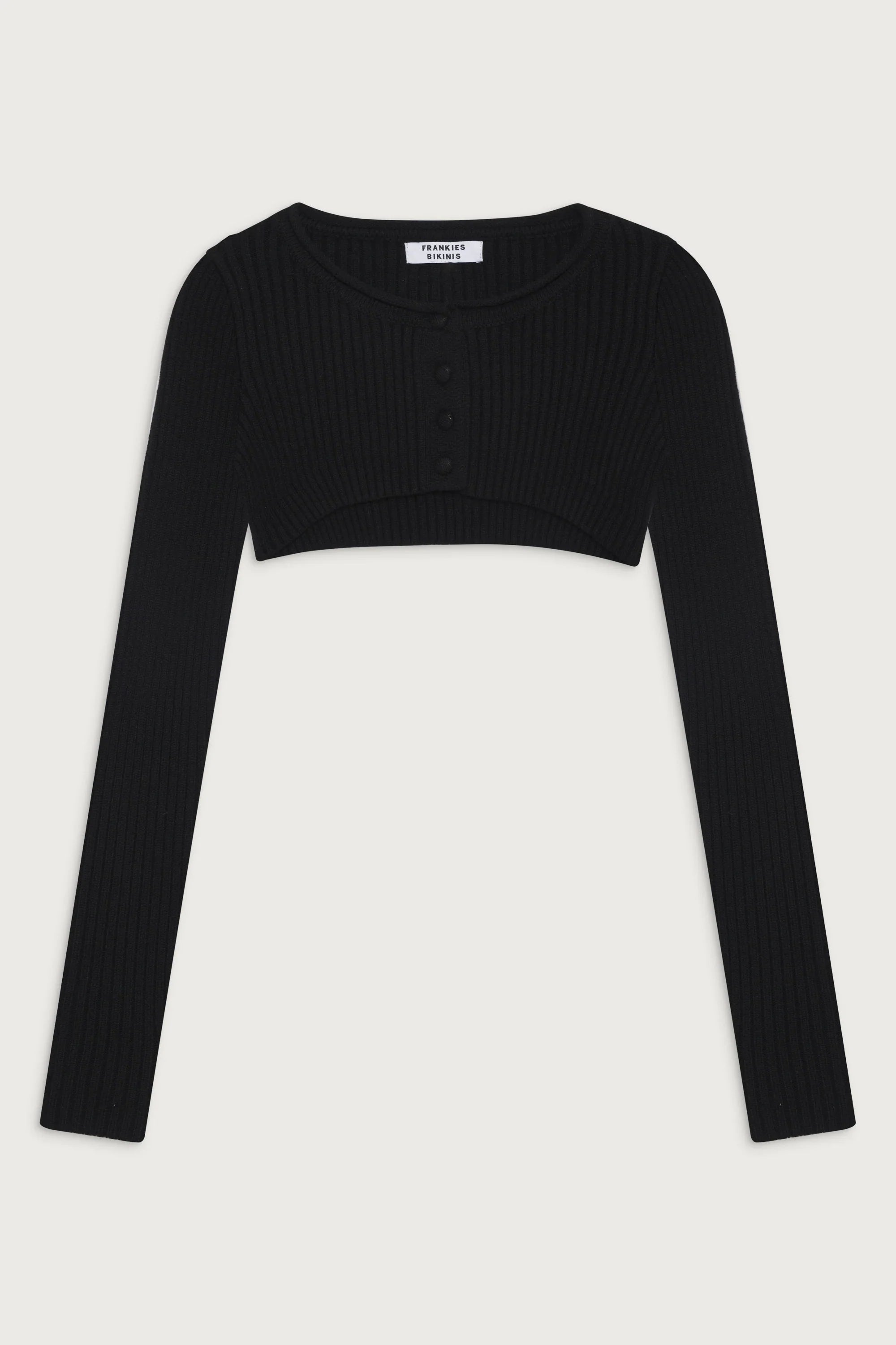 Nila Ribbed Cloud Knit Shrug Black