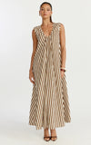 Raye Midi Dress Sleeveless Dress in Chocolate
