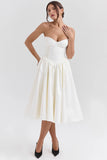 vintage ivory satin midi dress