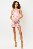 Riley Lace Silk Dress Watercolor Floral
