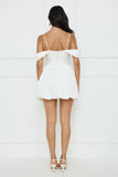 Poolside Perfect Off Shoulder Bubble Mini Dress White