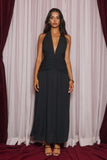 Calm Waters Halter Maxi Dress Black