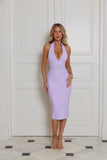 Not Your Girl Bandage Midi Dress Lilac