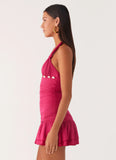 Payback Shell Trim Mini Dress Fuchsia