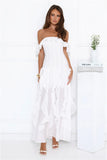 Village Of Sea Off Shoulder Maxi Dress White