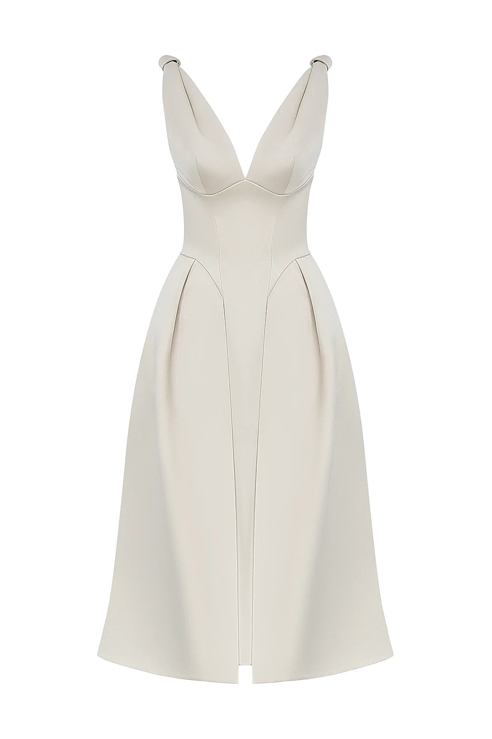 vintage cream satin pleated midi dress sale
