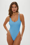 Verona High Cut One Piece Swimsuit Capri Sky