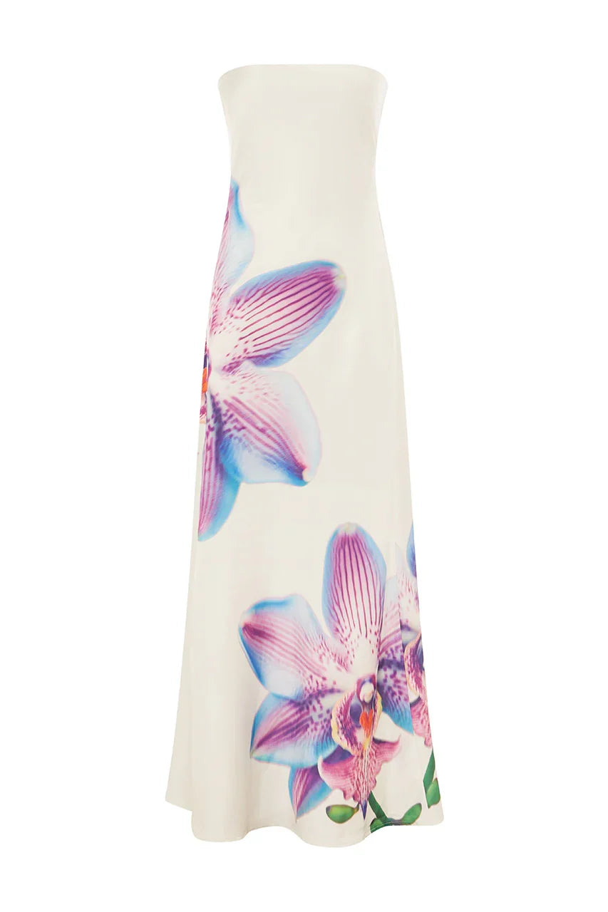 CELESTE MAXI DRESS ORCHID WHITE