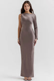 smoke one sleeve maxi dress