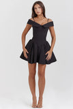black off shoulder mini dress
