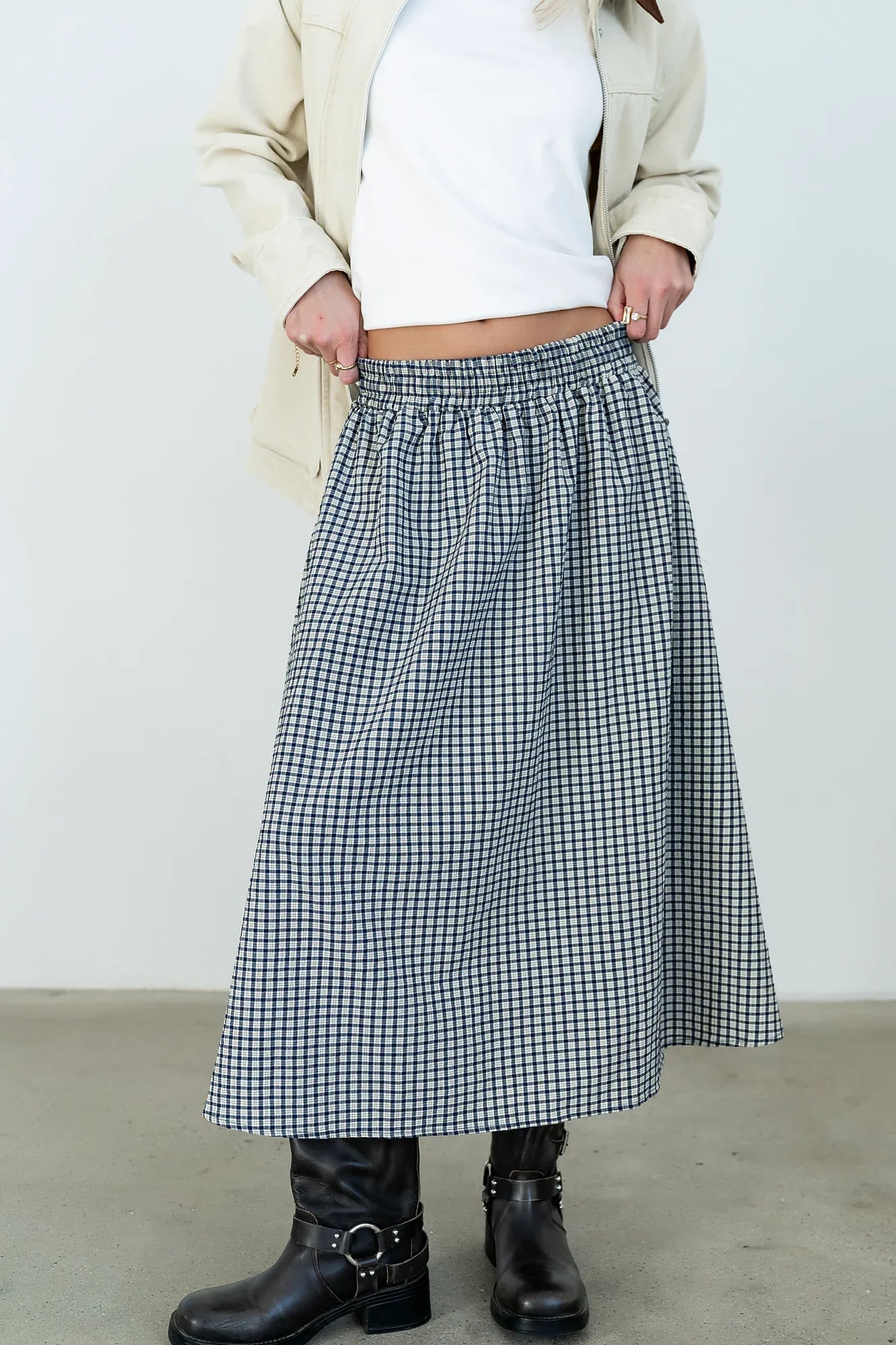 Braxton Plaid Midi Skirt
