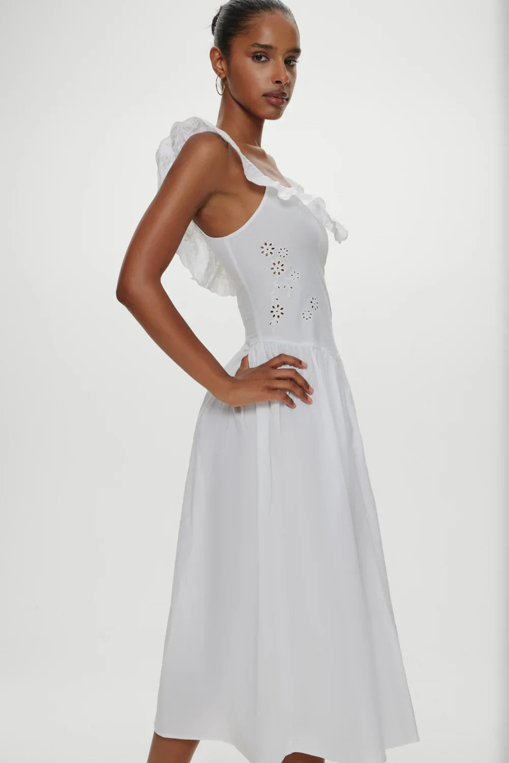 Georgia Cotton Embroidered Midi Dress Angels Meadow