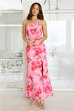 Evening Serenade One Shoulder Maxi Dress Pink