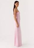 Natty Lace Mesh Maxi Dress Petal Pink