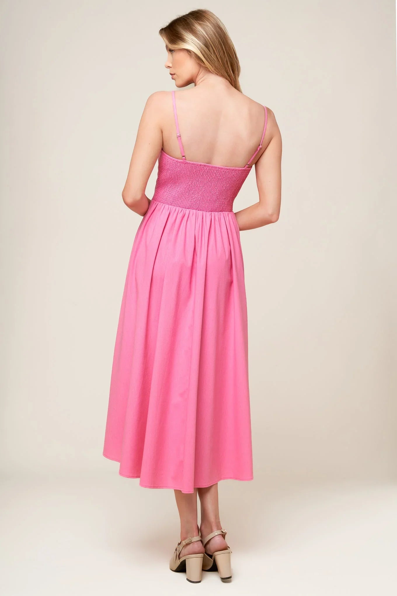 ROSEWATER PINK MIDI DRESS
