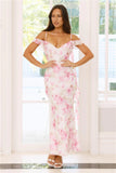 Starburst Gleam Mesh Maxi Dress Pink