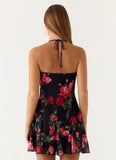 Nikyta Micro Mini Dress Midnight Bloom