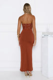 Signature Sleek Lace Strapless Maxi Dress Copper