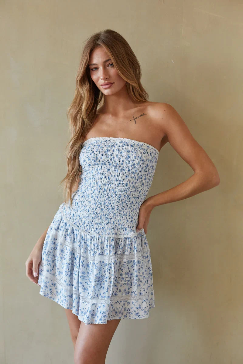 Emmerson Smocked Floral Mini Dress