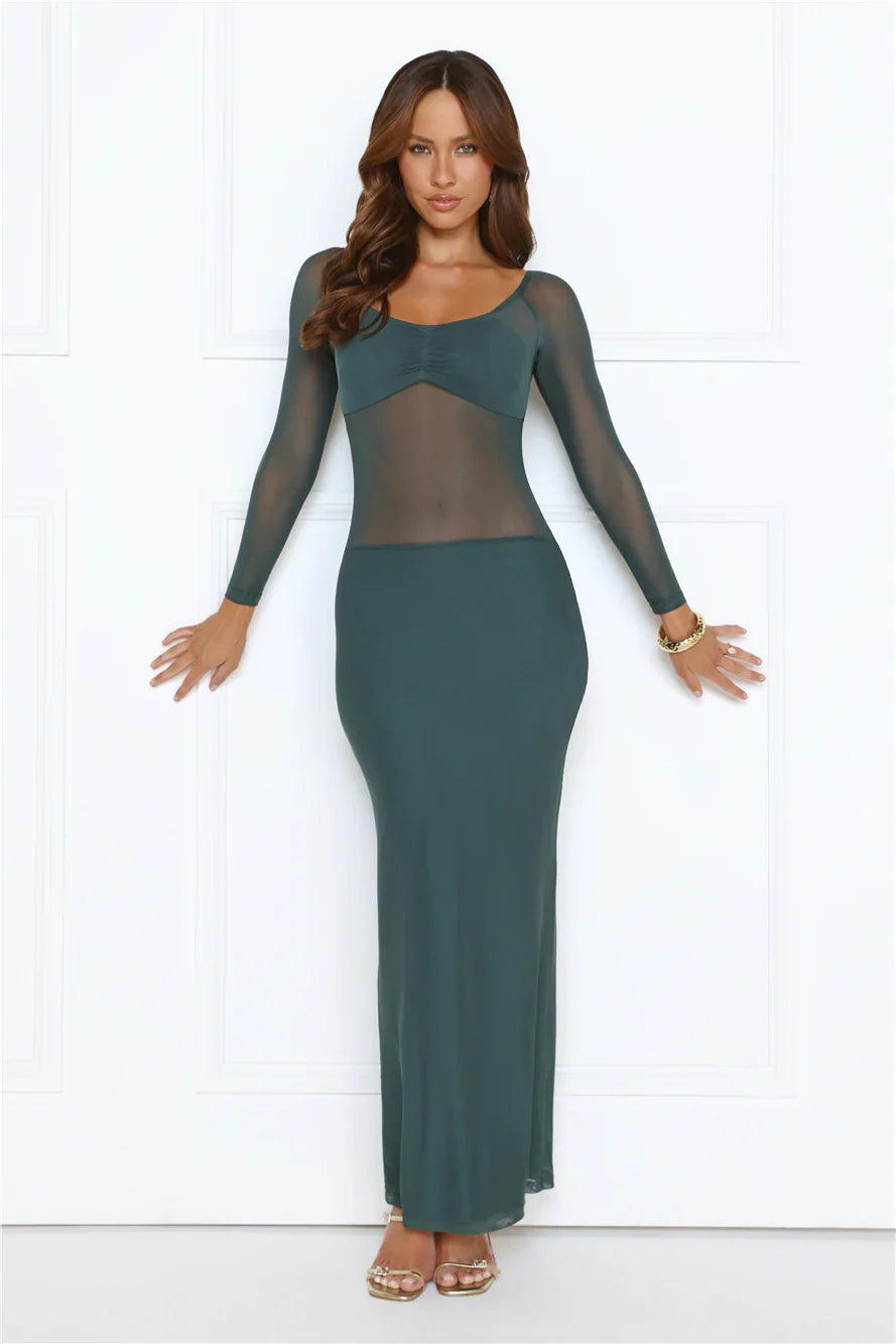 Heated Soul Off Shoulder Maxi Dress Teal
