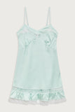 Carson Satin Mini Dress Pistachio
