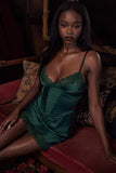 forest satin slip dress