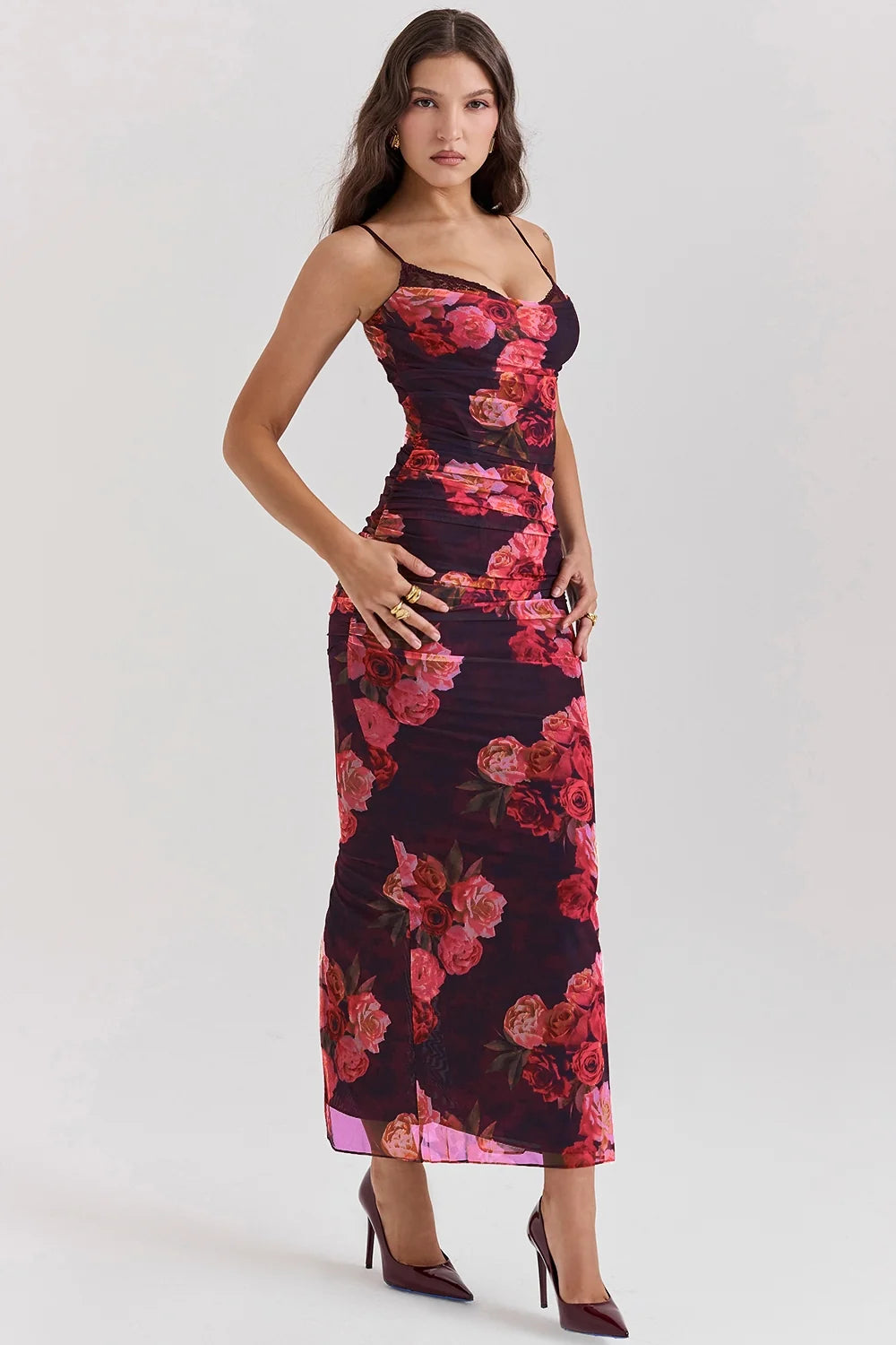 romantic floral maxi dress