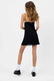 Rosie Satin Mini Dress Black