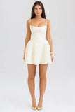 vintage cream floral mini dress