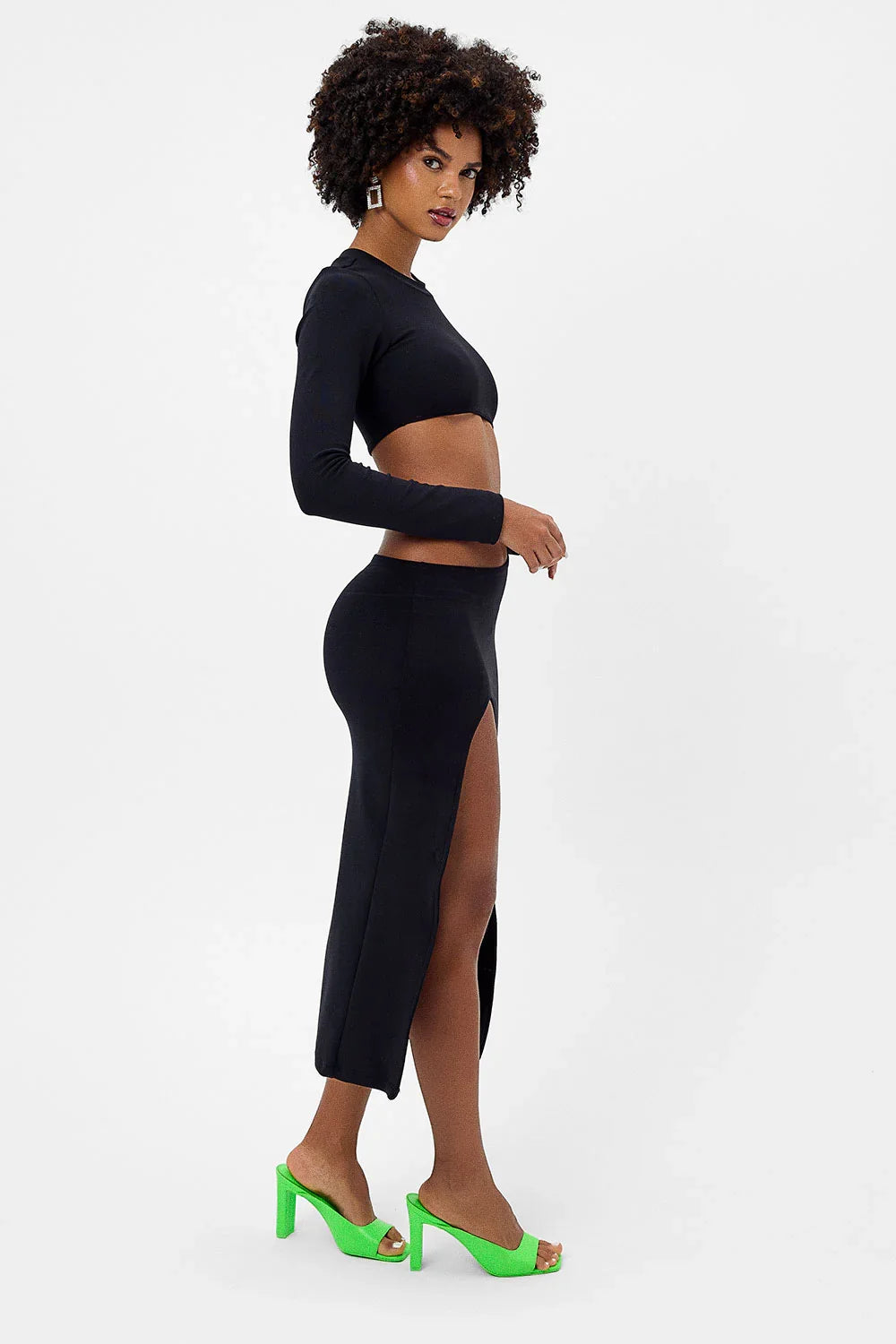 Carolina Terry Midi Dress Black