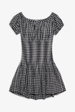 Sadie Gingham Mini Dress Black Gingham