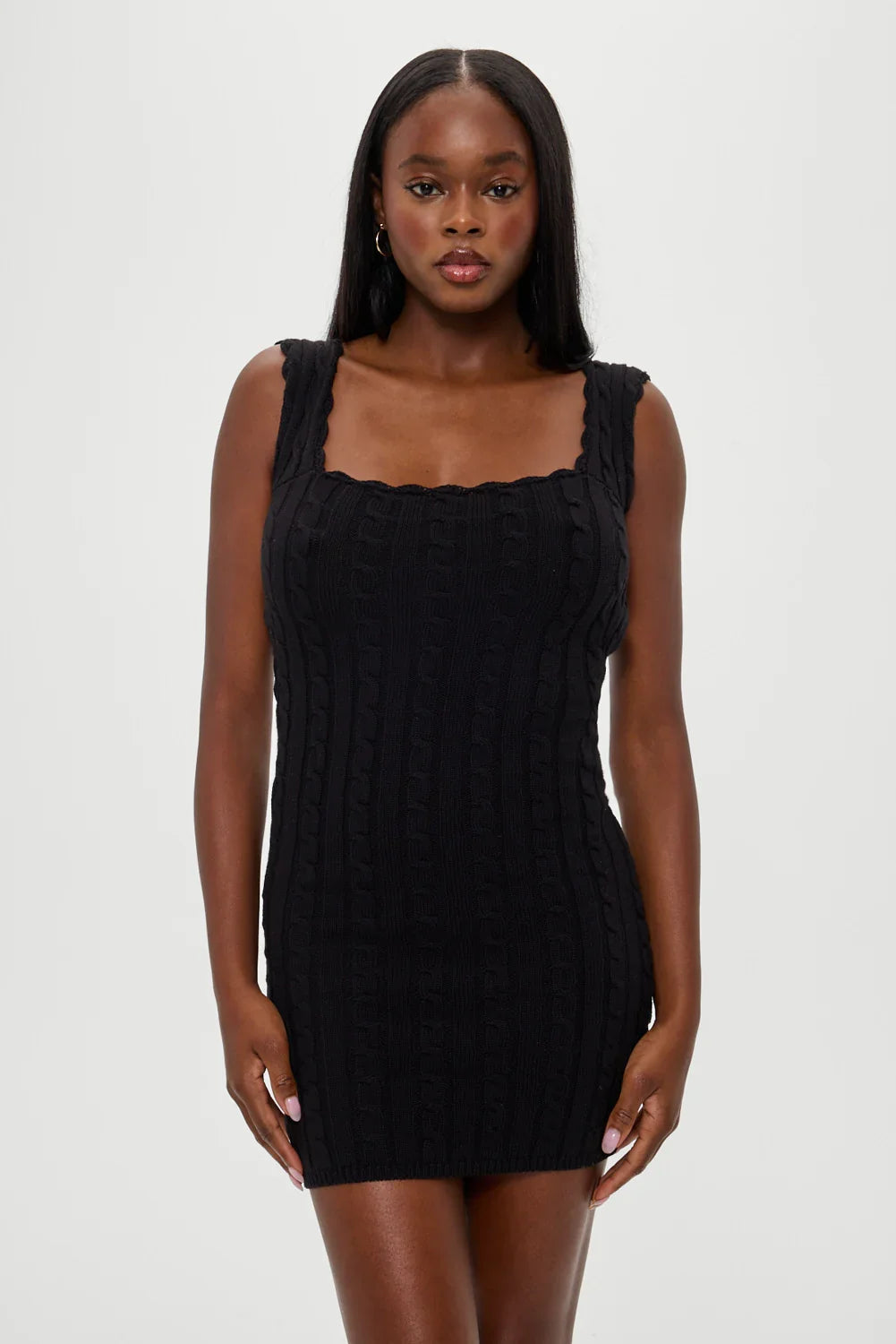 Jules Knit Backless Mini Dress Black