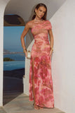 MISAKI ONE SHOULDER MAXI DRESS MOANA PINK