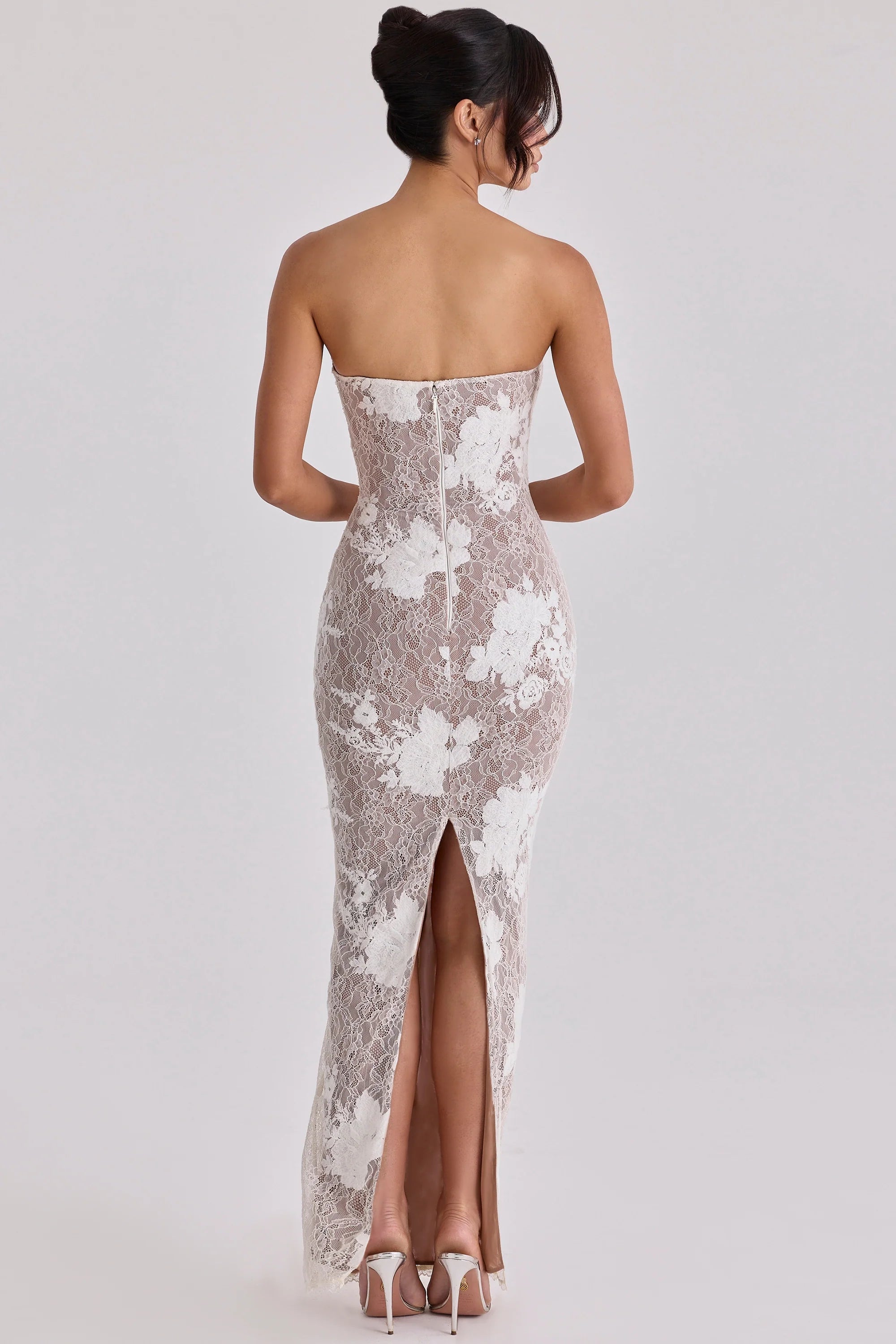ivory embroidered lace maxi dress limited edition
