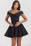 black off shoulder mini dress