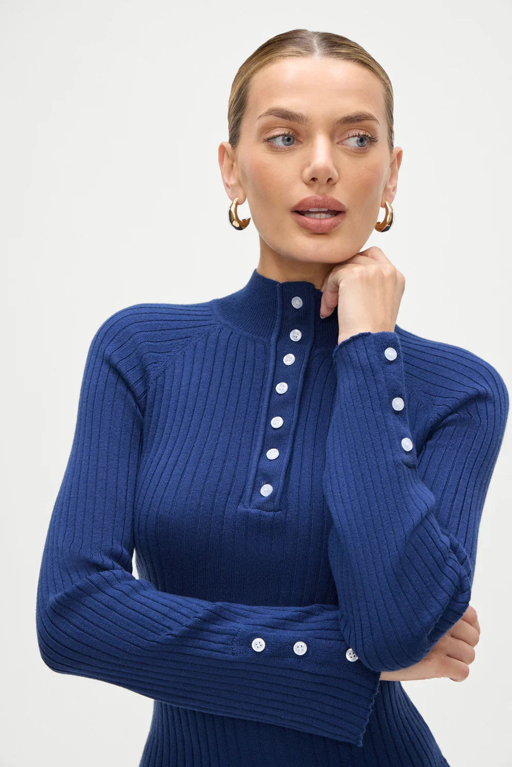 Isla Long Sleeve Mini Dress Midnight Blue