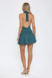 On Her Level Halter Mini Dress Teal