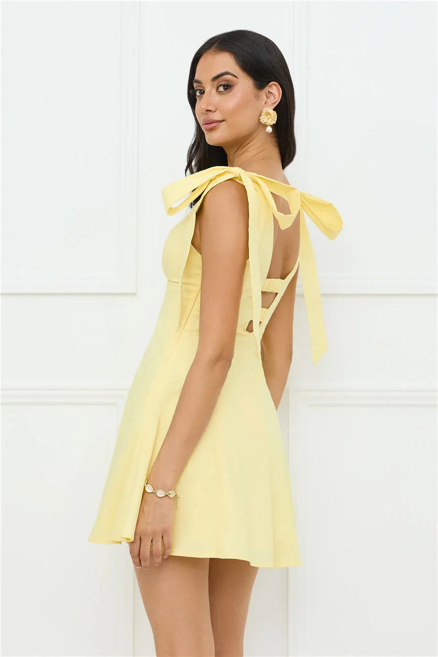 Pretty In Power Mini Dress Yellow