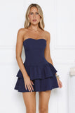 Memory Of Love Strapless Mini Dress Navy
