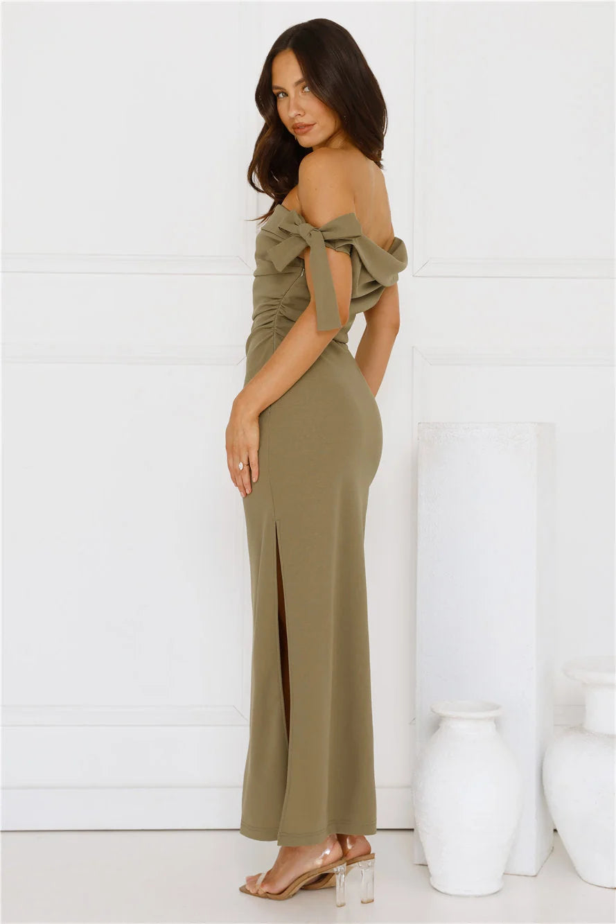 The Luxe Party Maxi Dress Olive
