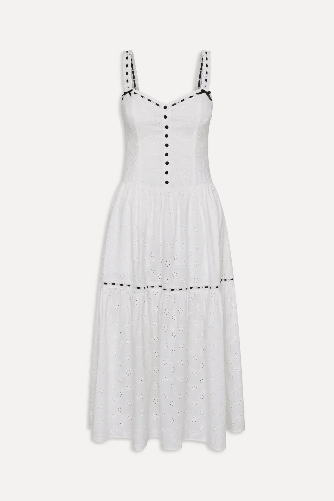 x BELLA HADID Bishop Eyelet Maxi Dress Salt Air Eyelet